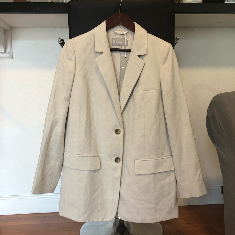 Everlane Cotton-Linen Blazer Sandstone, Women’s size 4